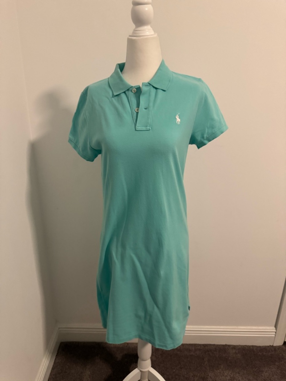 Ralph Lauren Mint Polo Shirt Dress with Embroidered Pony